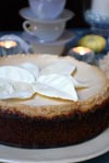 Pumpkin White Chocolate Cheesecake Thanksgiving dessert pie recipe. Beyond Wonderful Baking Expert, Catherine Christensen.